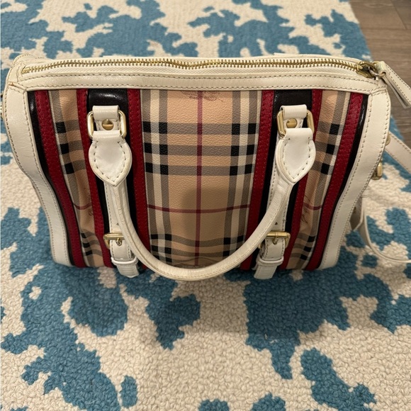 Burberry Women's Beige and Red Plaid Bag - Picture 3 of 16